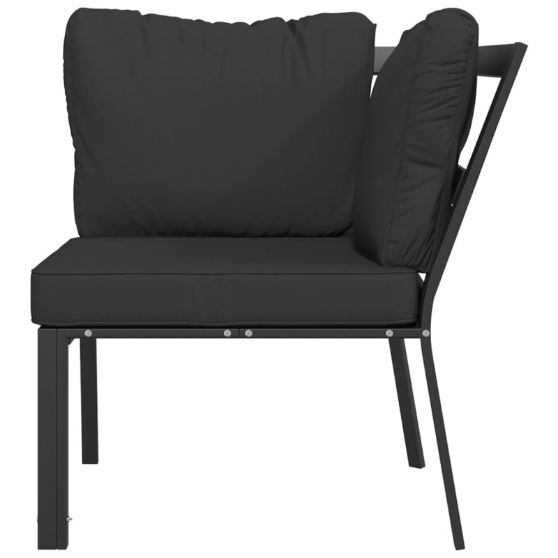 Produktbild för Trädgårdsstol med grå dynor 76x76x79 cm stål