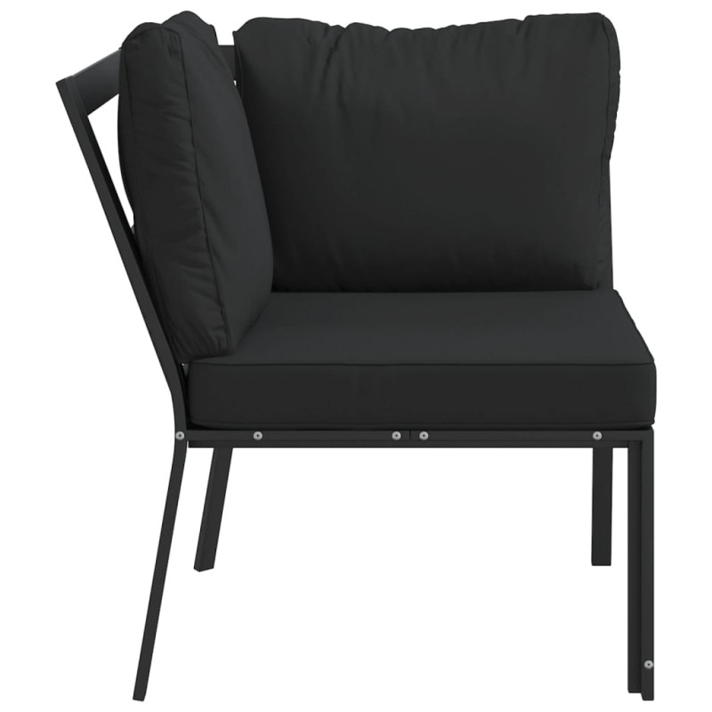 Produktbild för Trädgårdsstol med grå dynor 76x76x79 cm stål