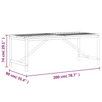 Produktbild för Trädgårdsbord 200x90x74 cm massivt akaciaträ