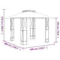 Miniatyr av produktbild för Paviljong med tak antracit 300x300x270 cm stål