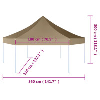 Produktbild för Pop-Up Hopfällbart partytält sexkantigt taupe 220g/m²