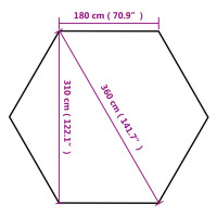 Produktbild för Pop-Up Hopfällbart partytält sexkantigt taupe 220g/m²