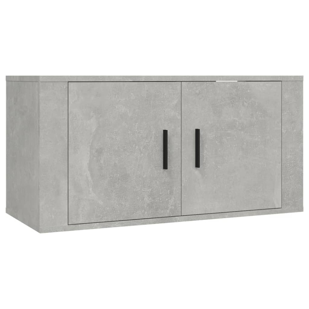 Produktbild för Väggmonterade tv-skåp 2 st betonggrå 80x34,5x40 cm