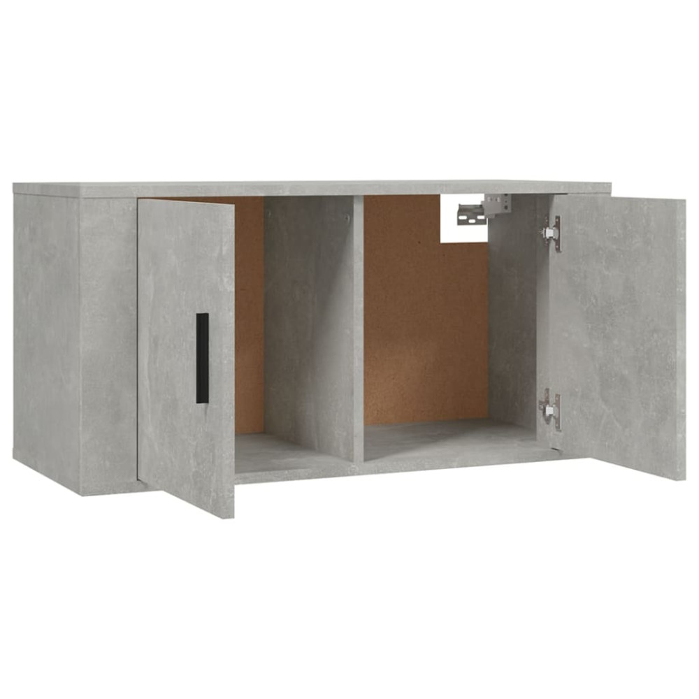 Produktbild för Väggmonterade tv-skåp 2 st betonggrå 80x34,5x40 cm
