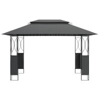 Produktbild för Paviljong med tak antracit 400x300x270 cm stål