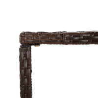 Produktbild för Barbord med glasskiva brun 110x70x110 cm konstrotting