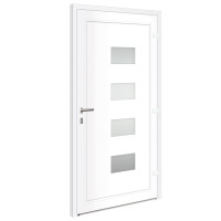 Produktbild för Ytterdörr vit 100x200 cm aluminium och PVC