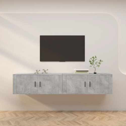 vidaXL Väggmonterade tv-skåp 2 st betonggrå 100x34,5x40 cm