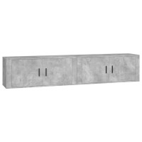 Produktbild för Väggmonterade tv-skåp 2 st betonggrå 100x34,5x40 cm