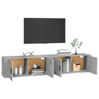 Produktbild för Väggmonterade tv-skåp 2 st betonggrå 100x34,5x40 cm