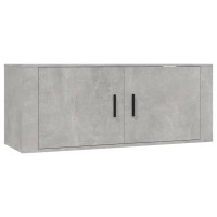Produktbild för Väggmonterade tv-skåp 2 st betonggrå 100x34,5x40 cm