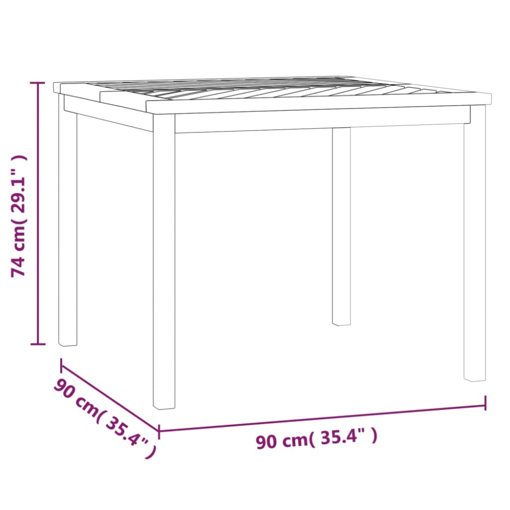 Produktbild för Trädgårdsbord 90x90x74 cm massivt akaciaträ