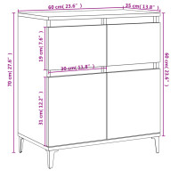 Produktbild för Byrå betonggrå 60x35x70 cm konstruerat trä