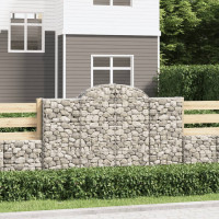 Produktbild för Gabion bågformad 200x50x120/140 cm galvaniserat järn