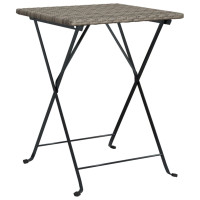 Produktbild för Hopfällbart cafébord grå 55x54x71 cm konstrotting