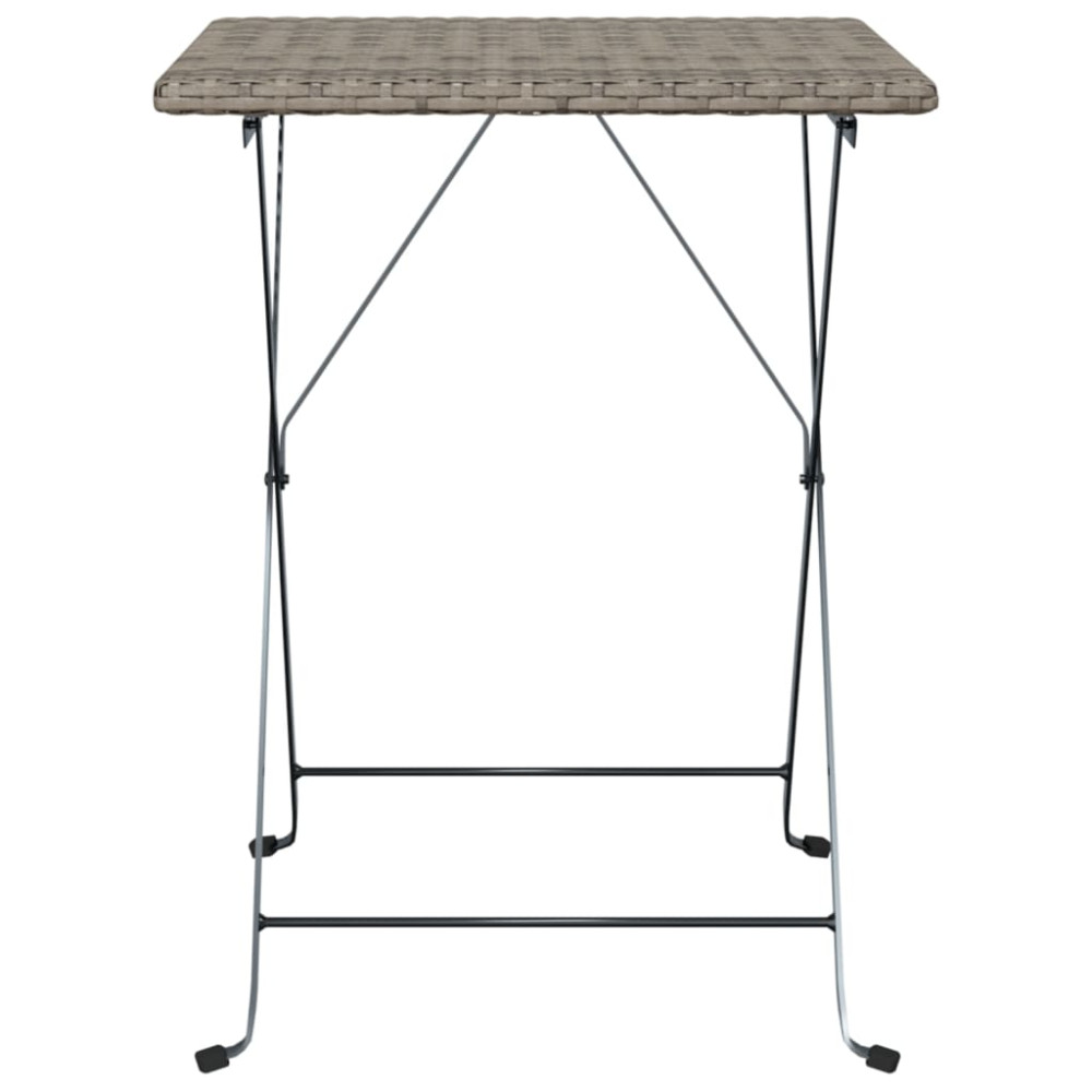 Produktbild för Hopfällbart cafébord grå 55x54x71 cm konstrotting