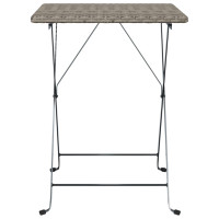 Produktbild för Hopfällbart cafébord grå 55x54x71 cm konstrotting