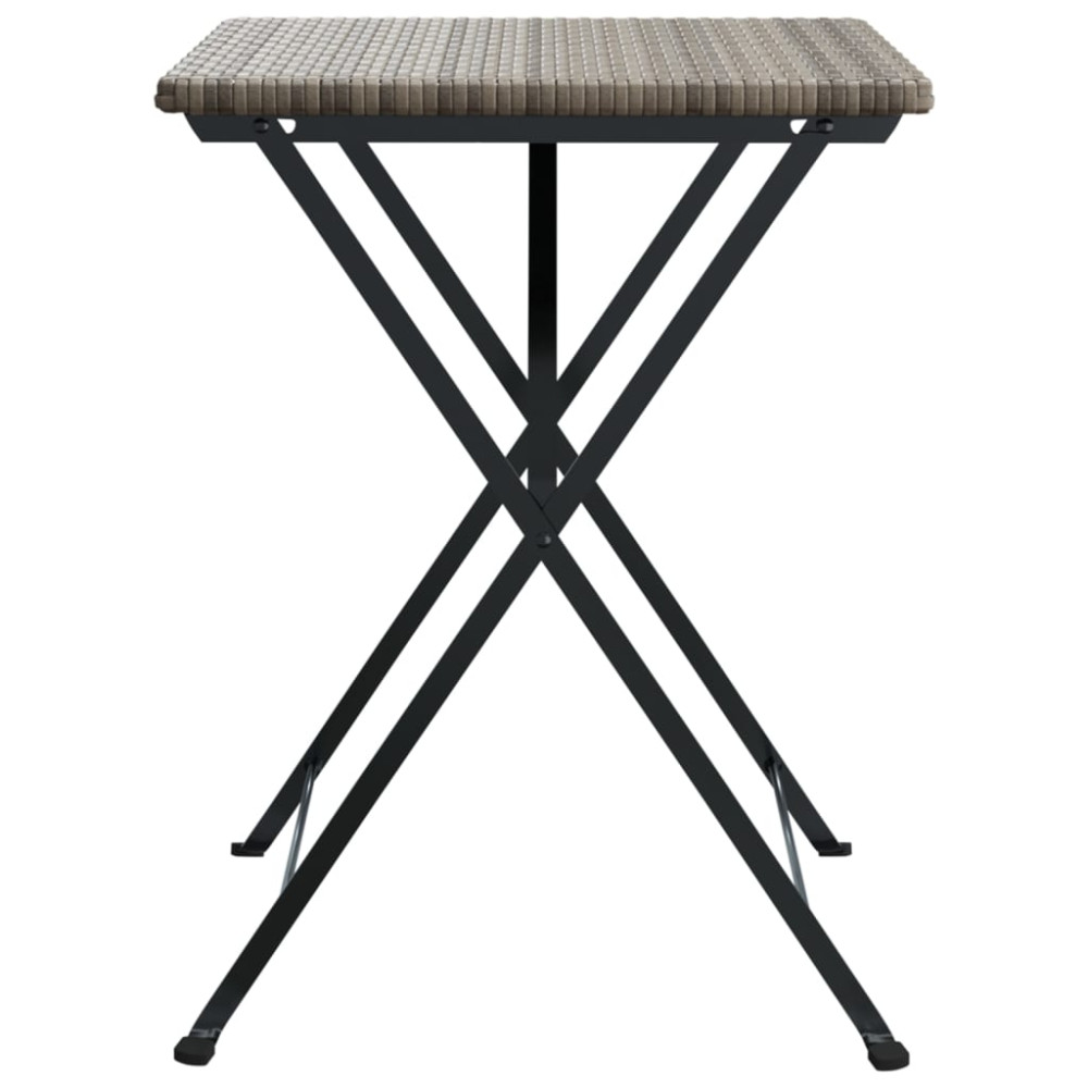 Produktbild för Hopfällbart cafébord grå 55x54x71 cm konstrotting