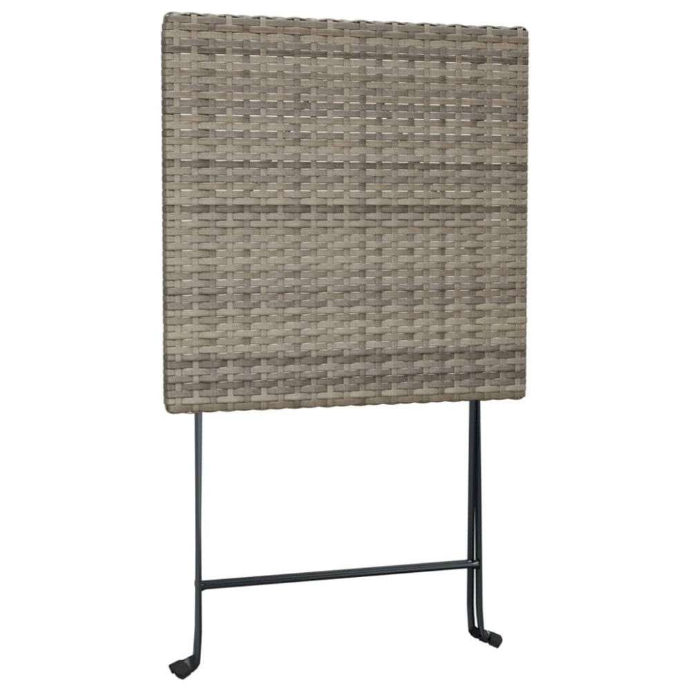 Produktbild för Hopfällbart cafébord grå 55x54x71 cm konstrotting