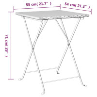 Produktbild för Hopfällbart cafébord grå 55x54x71 cm konstrotting