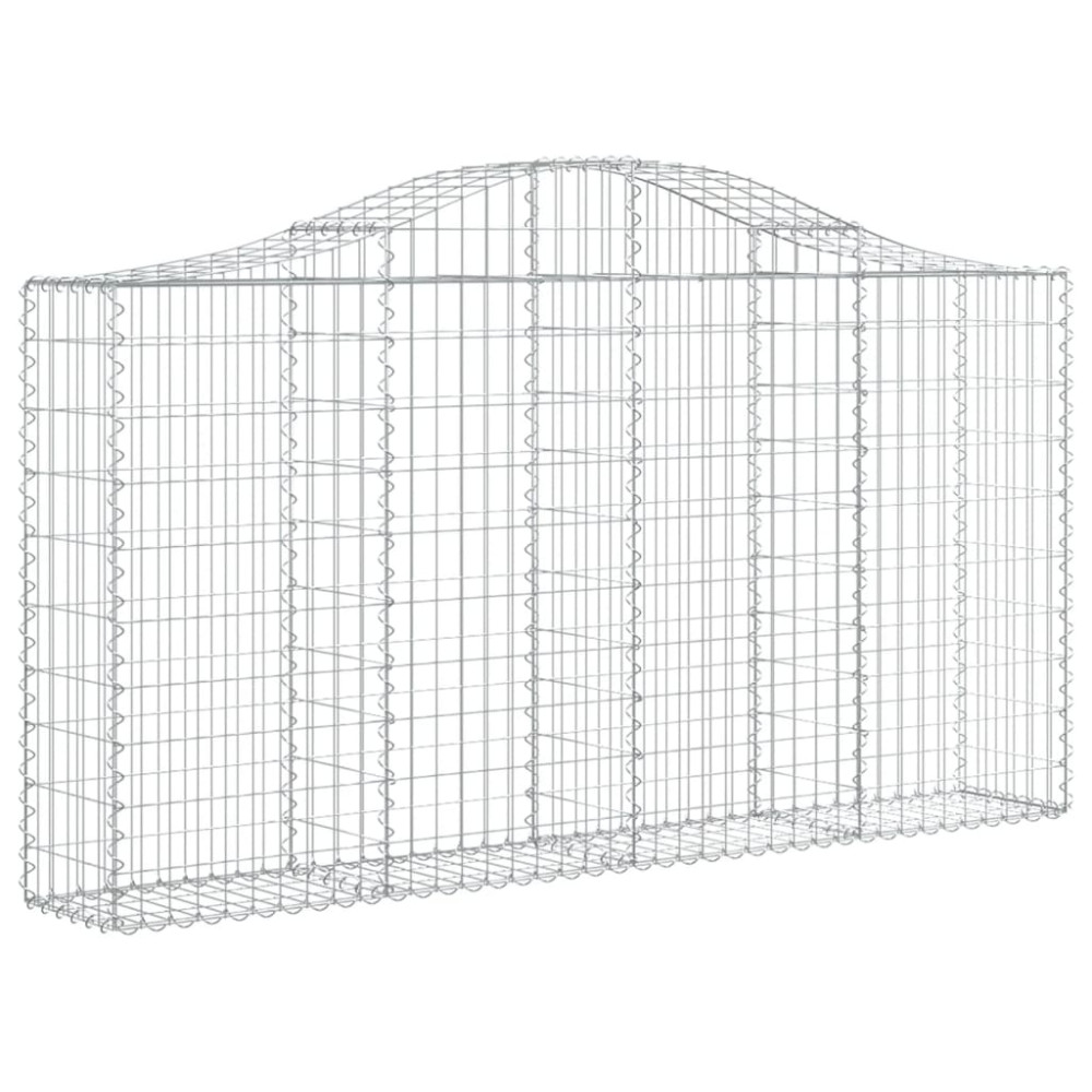 Produktbild för Gabioner bågformade 2 st 200x30x100/120 cm galvaniserat järn