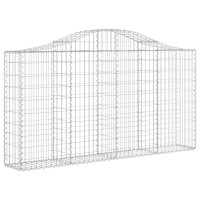 Produktbild för Gabioner bågformade 2 st 200x30x100/120 cm galvaniserat järn