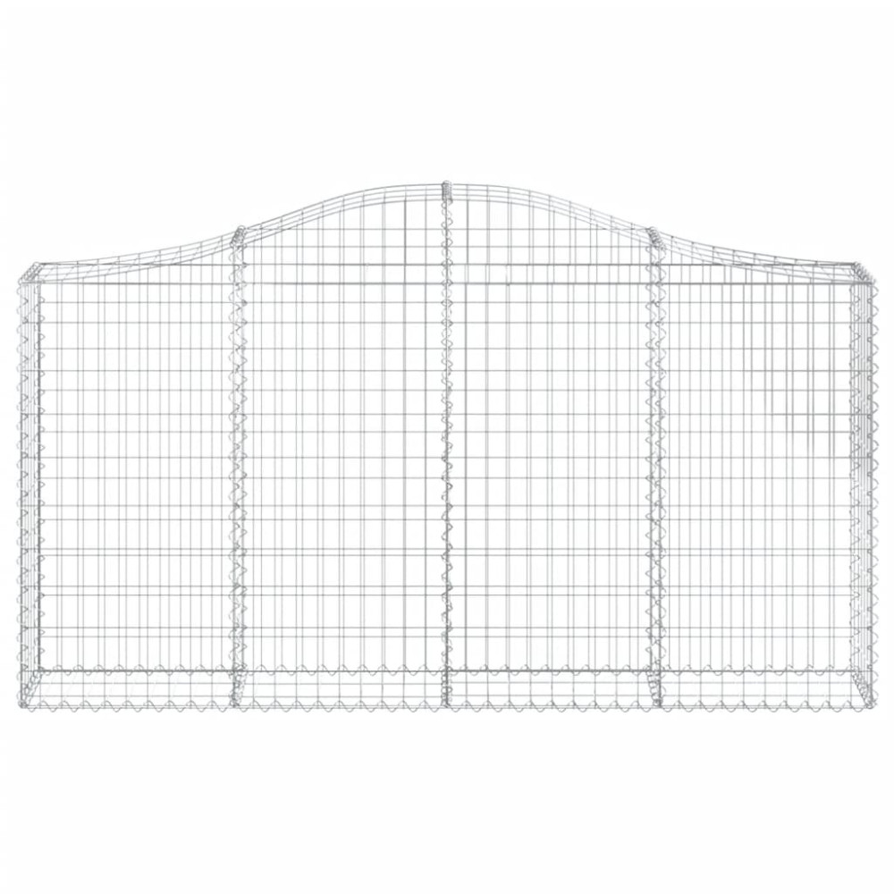 Produktbild för Gabioner bågformade 2 st 200x30x100/120 cm galvaniserat järn