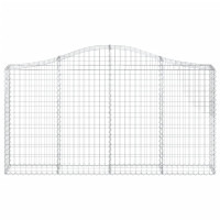 Produktbild för Gabioner bågformade 2 st 200x30x100/120 cm galvaniserat järn