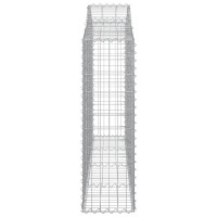Produktbild för Gabioner bågformade 2 st 200x30x100/120 cm galvaniserat järn