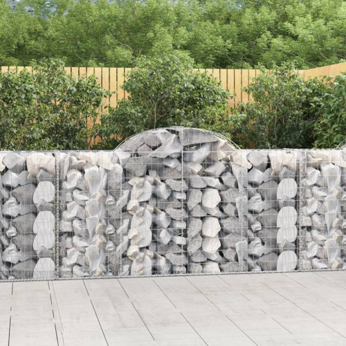 vidaXL Gabion bågformad 200x50x100/120 cm galvaniserat järn