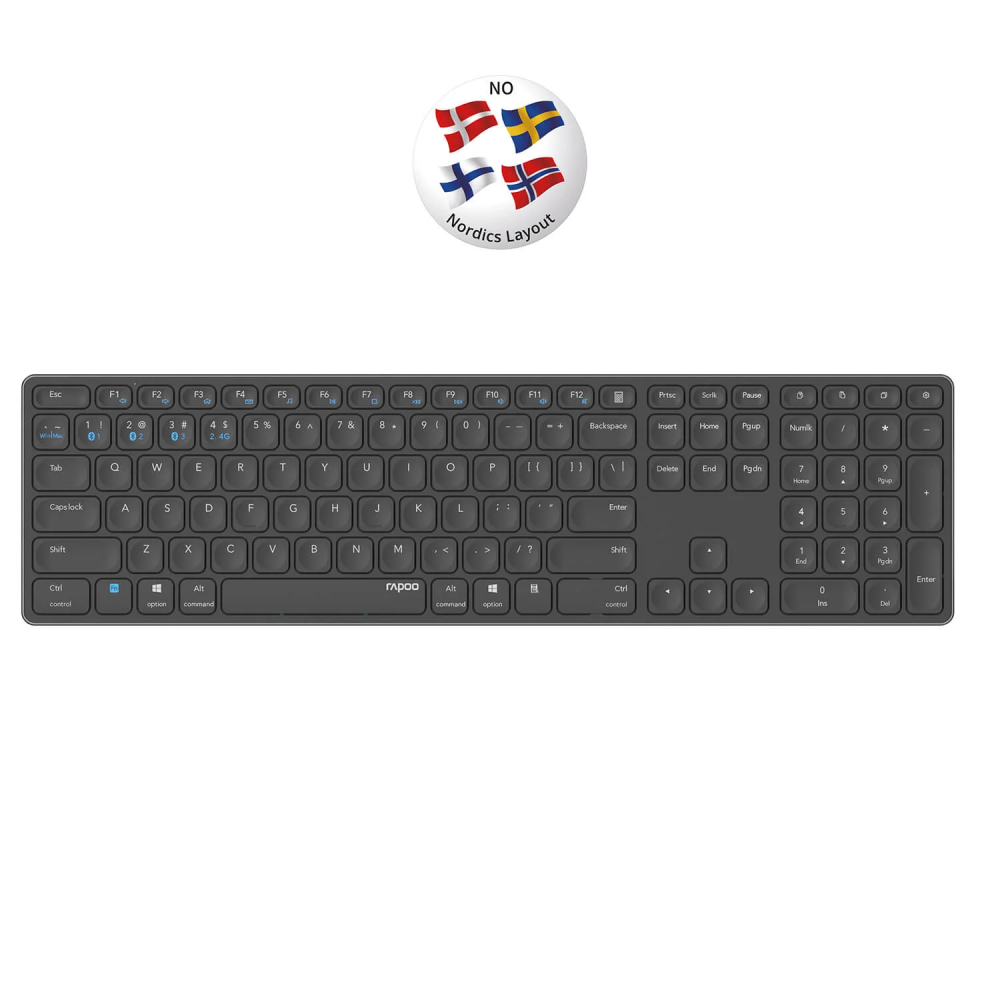 Produktbild för Keyboard E9800M Wireless Multi-Mode Dark Grey