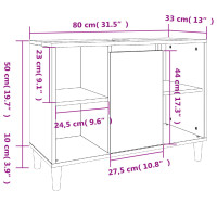 Miniatyr av produktbild för Tvättställsskåp betonggrå 80x33x60 cm konstruerat trä