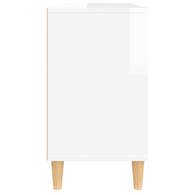 Produktbild för Tvättställsskåp vit högglans 80x33x60 cm konstruerat trä