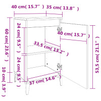 Produktbild för Sängbord vit 40x35x70 cm konstruerat trä
