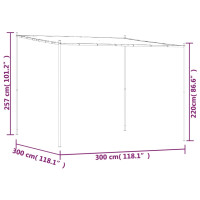 Produktbild för Paviljong antracit 3x3 m 180 g/m² tyg och stål