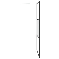 Produktbild för Duschvägg med hylla svart 115x195 cm ESG-glas&aluminium