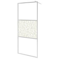 Produktbild för Duschvägg med hylla krom 90x195 cm ESG-glas&aluminium