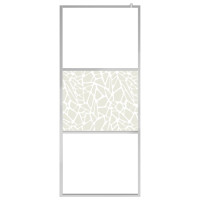 Produktbild för Duschvägg med hylla krom 90x195 cm ESG-glas&aluminium