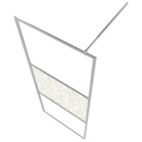 Produktbild för Duschvägg med hylla krom 90x195 cm ESG-glas&aluminium