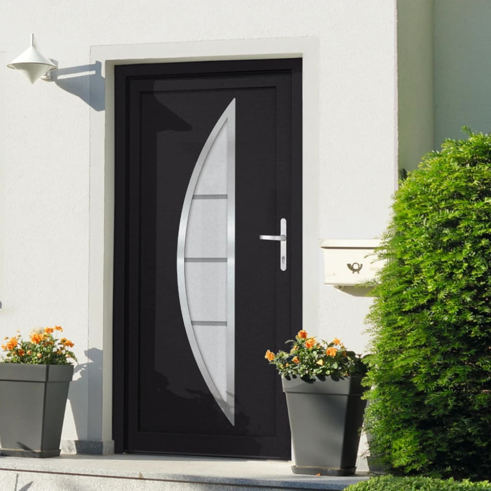 Produktbild för Ytterdörr antracit 108x200 cm PVC