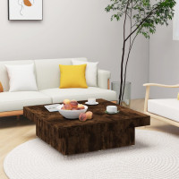 Produktbild för Soffbord rökfärgad ek 90x90x28 cm konstruerat trä