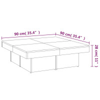 Produktbild för Soffbord rökfärgad ek 90x90x28 cm konstruerat trä