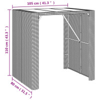 Produktbild för Barbord med glasskiva brun 105x80x110 cm konstrotting