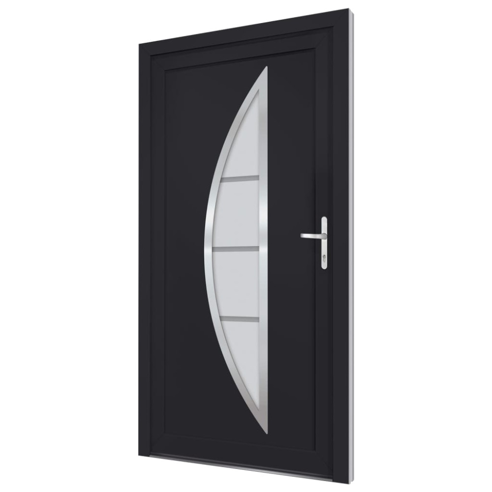 Produktbild för Ytterdörr antracit 98x208 cm PVC