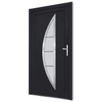 Produktbild för Ytterdörr antracit 98x208 cm PVC