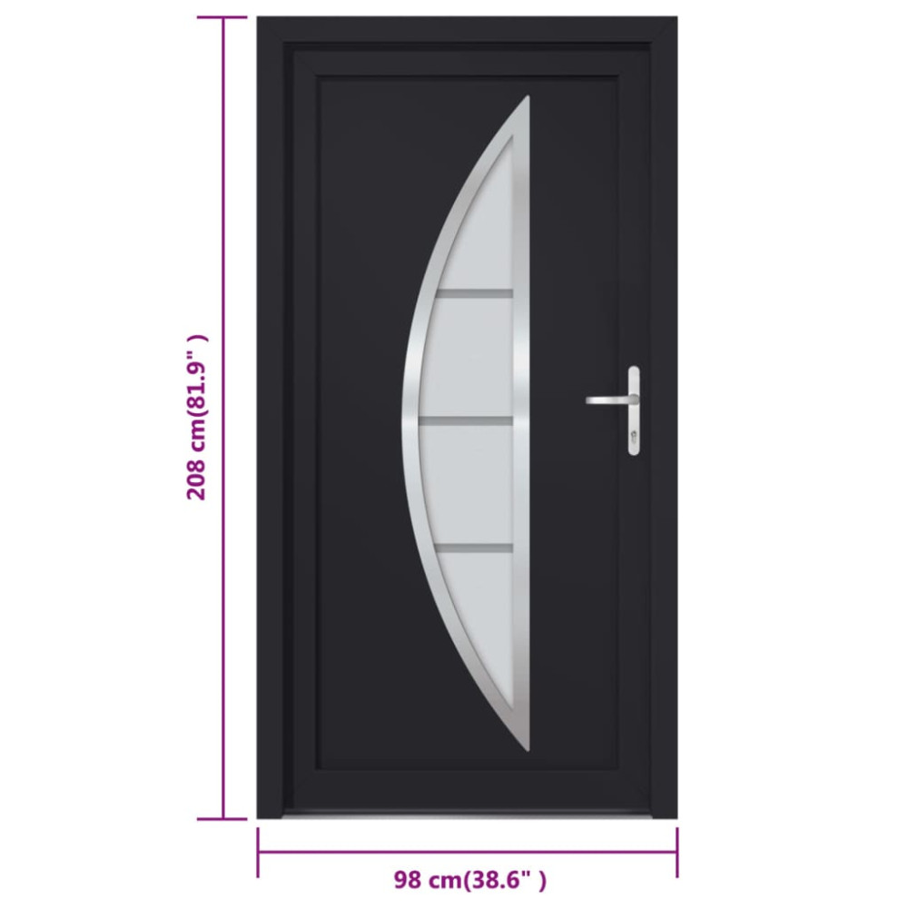Produktbild för Ytterdörr antracit 98x208 cm PVC