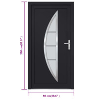 Produktbild för Ytterdörr antracit 98x208 cm PVC