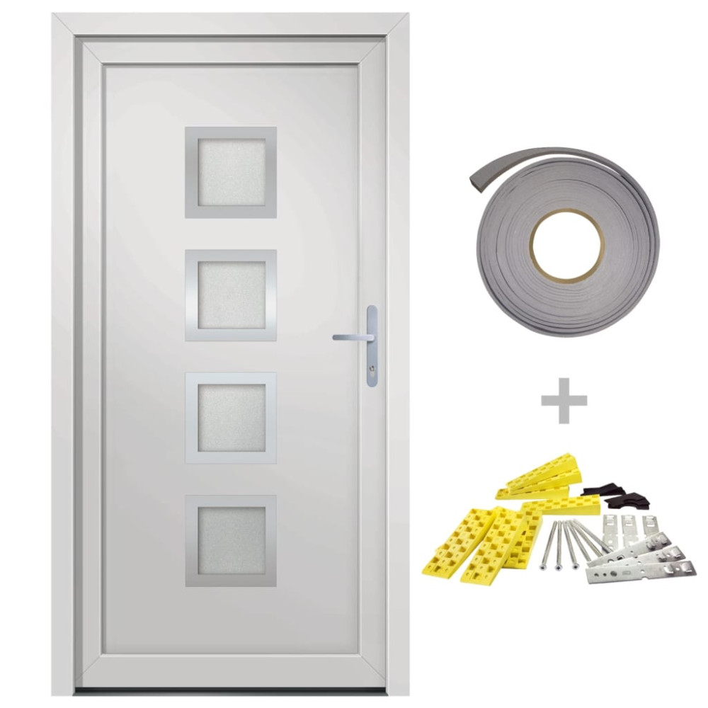 Produktbild för Ytterdörr vit 98x208 cm PVC