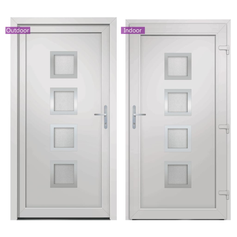 Produktbild för Ytterdörr vit 98x208 cm PVC