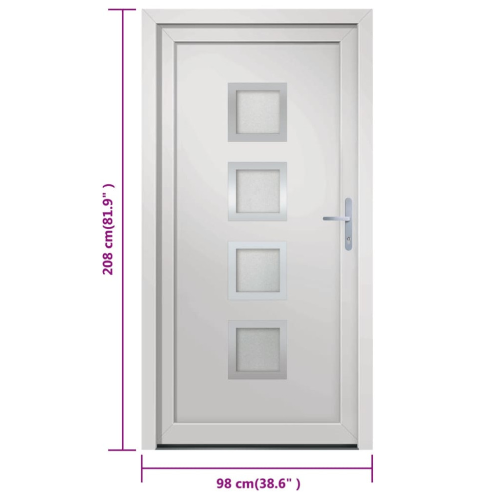 Produktbild för Ytterdörr vit 98x208 cm PVC